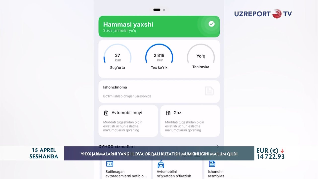 YHXX jarimalarni yangi ilova orqali kuzatish mumkinligini ma&lsquo;lum qildi
