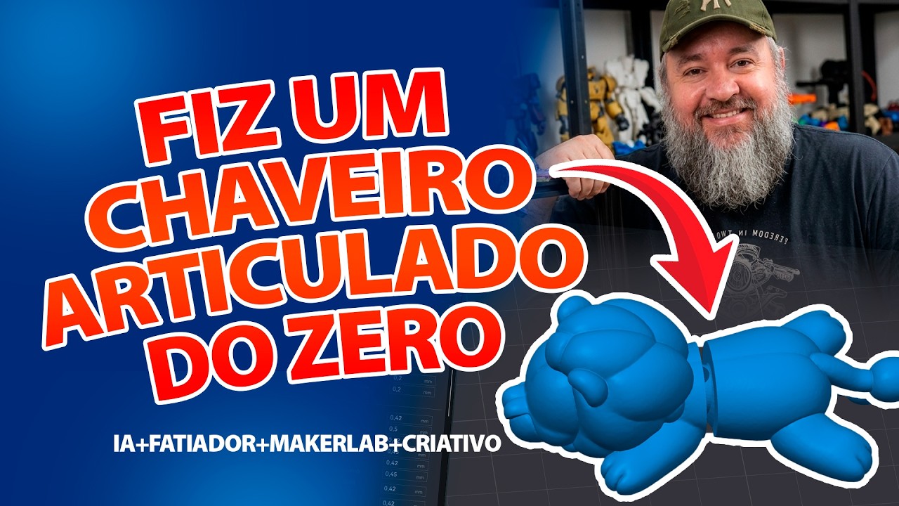FIZ UM CHAVEIRO ARTICULADO DO ZERO USANDO IA 🤯 (Passo a Passo Completo)