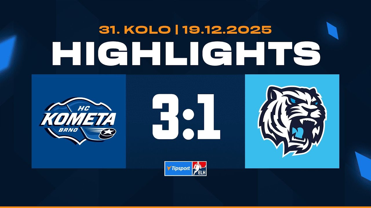 Highlights | HC Kometa Brno vs. B&iacute;l&iacute; Tygři Liberec 3:1 | 19.12.2025