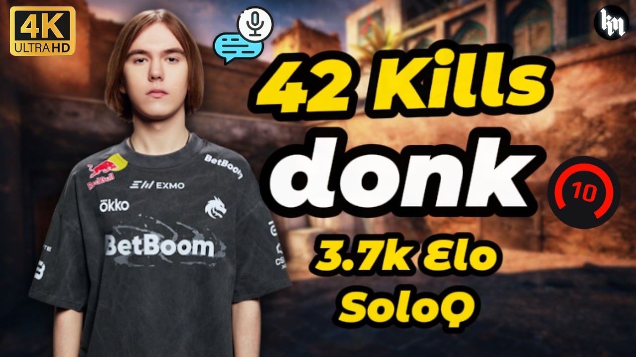 donk 42 Kills SoloQ (Dust2) avg 3760 Elo | Mar 3, 2026 #cs2 #donk #pov