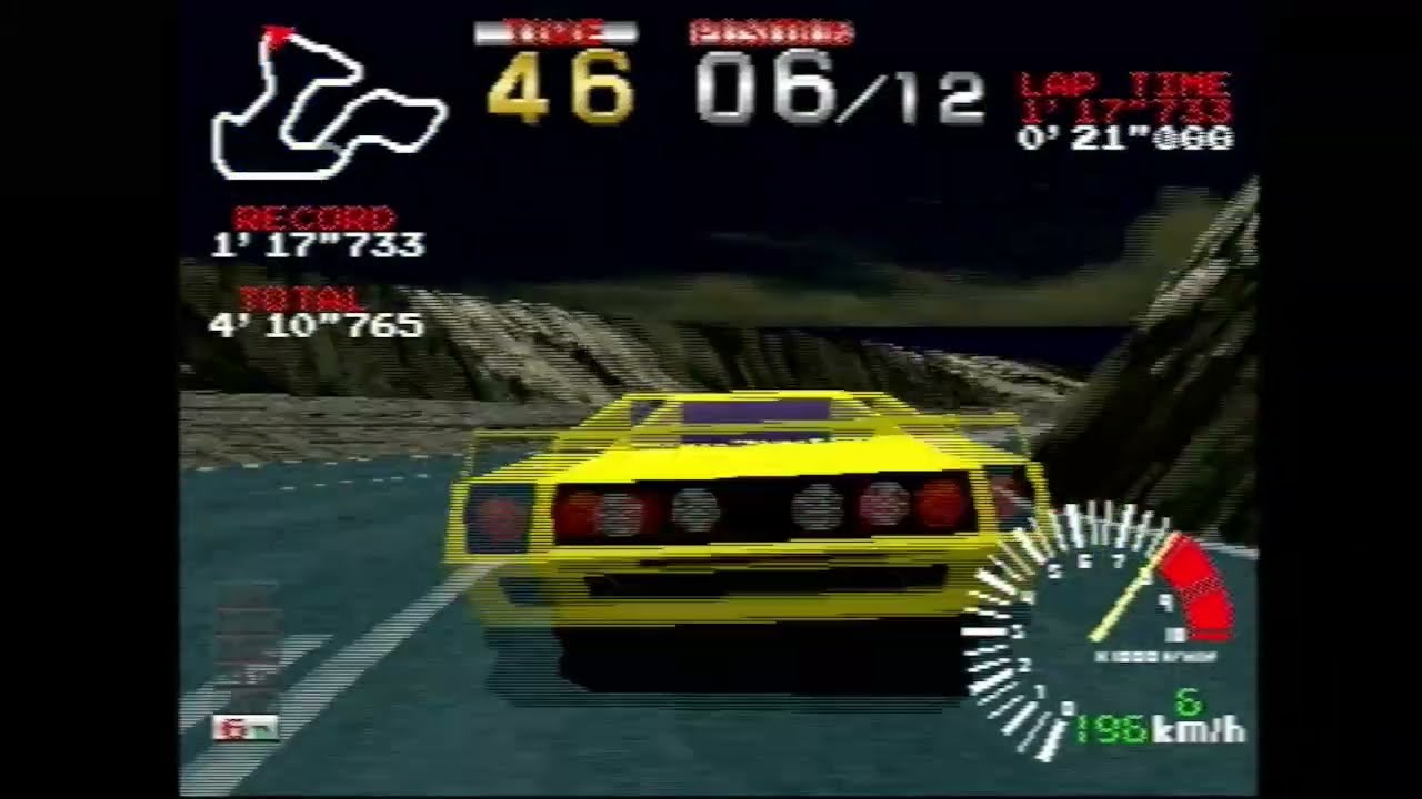 PS1実機で数十年振りにリッジレーサーをネジコンでクリアした。