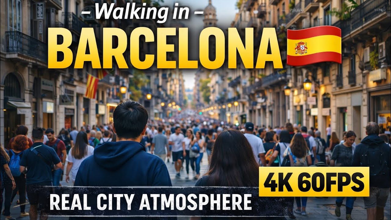Experience Barcelona in Real Time | 4K 60FPS Walking Tour