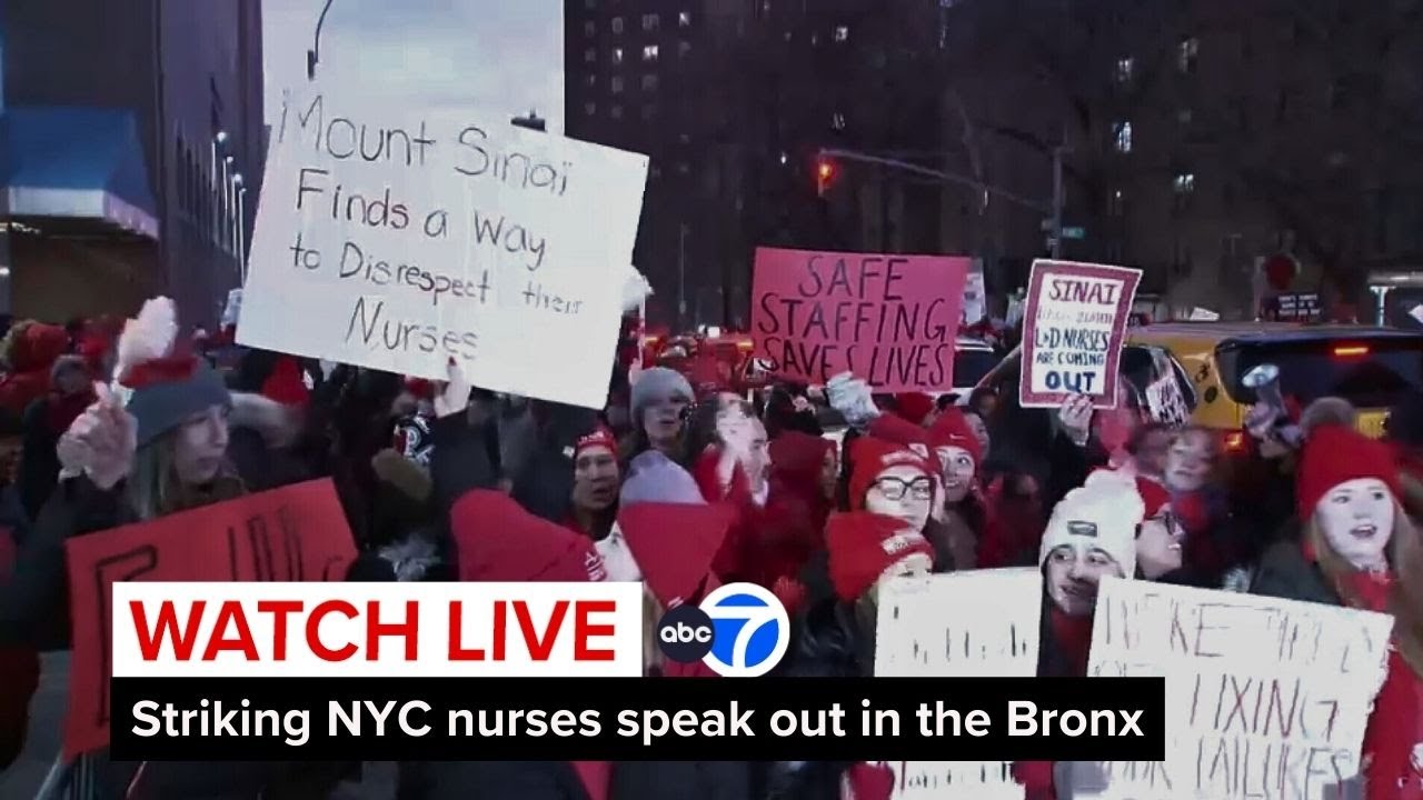 LIVE | Striking NYC nurses speak out at Montefiore Hospital in the Bronx