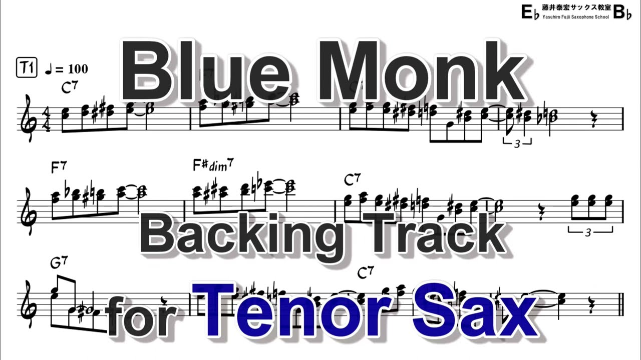 Blue Monk - Backing Track with Sheet Music for Tenor Sax