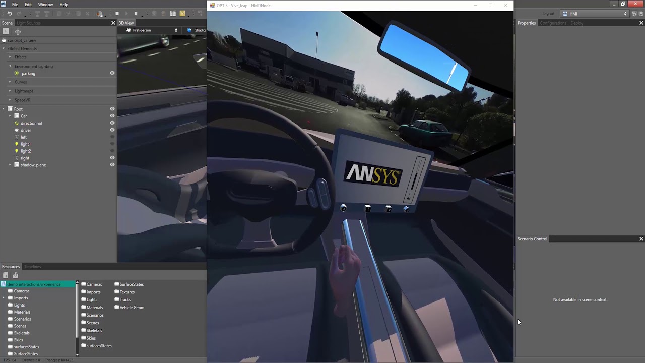Ansys VRXPERIENCE HMI: Connecting a Virtual actuator to an interactive display