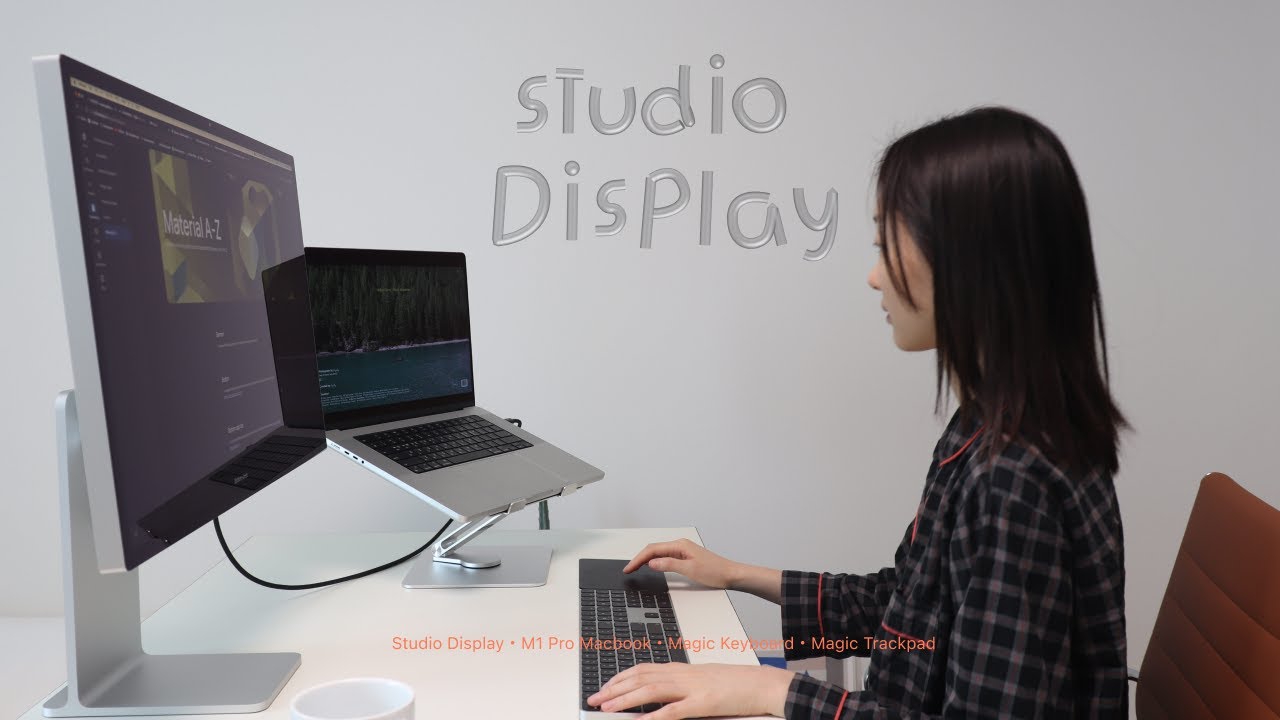 일어나자마자 스튜디오 디스플레이 언박싱 🖥️ M1 Pro 맥북/매직키보드/매직트랙패드