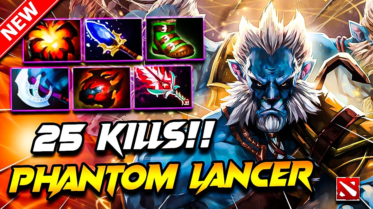 Dota 2 PHANTOM LANCER Gameplay | (x25 Kill) Phantom Lancer DOTA 2 Carry Build Pro Gameplay 7.40