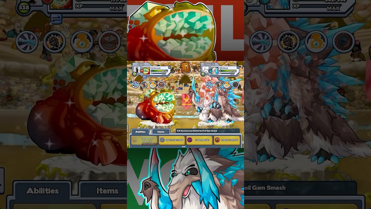 Foil Croaky VS Woolly #miscritsreborn #miscrits #gaming