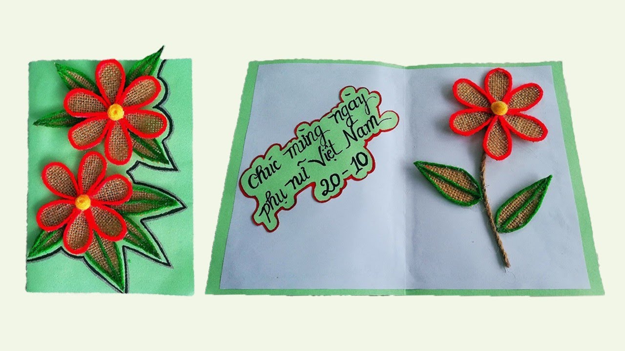Cách làm thiệp 20/10 - Tự làm thiệp 20/10 tặng bạn bè và người thân - Thiệp handmade đẹp