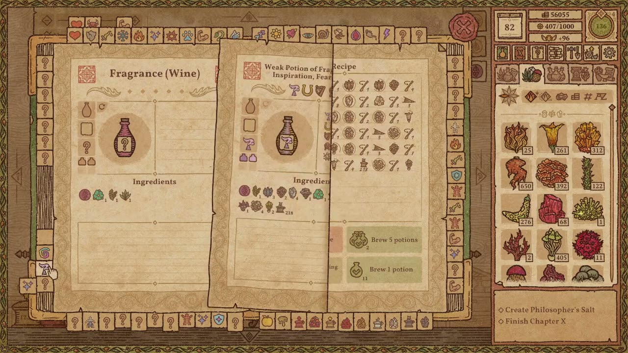 Unlocking Philosopher's Salt and finishing Chapter X | Potion Craft