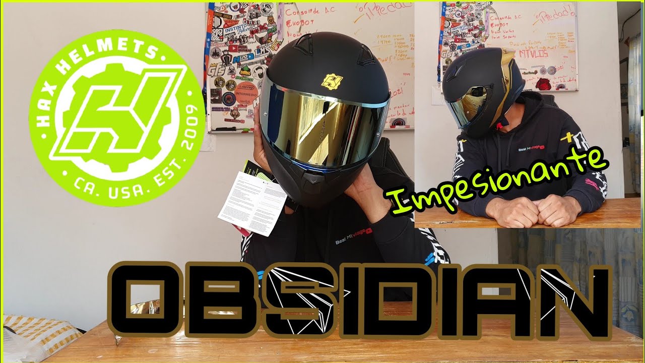 Casco HAX OBSIDIAN Negro con ORO | nouveau casque | nouveau casque couleur or