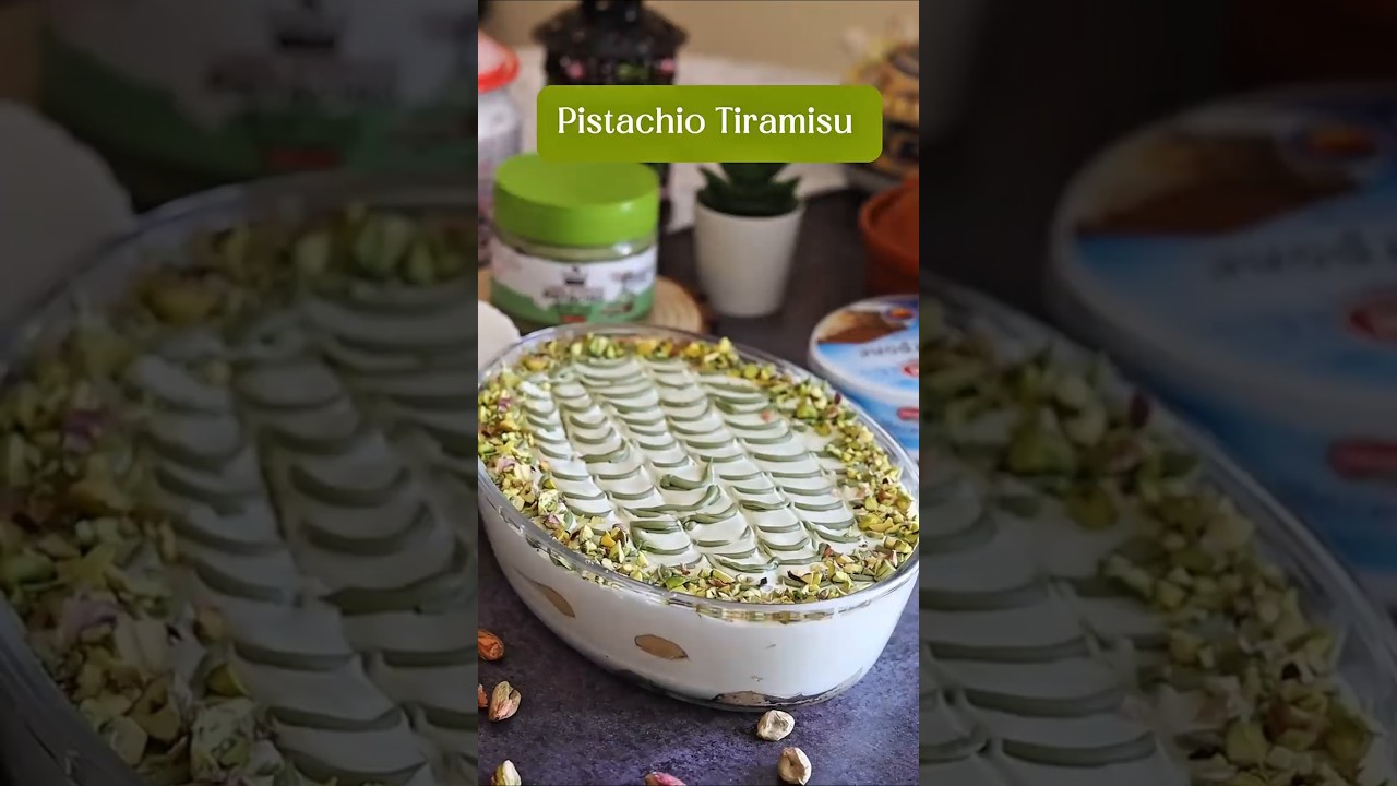Pistachio Tiramisu #tiramisu #eggfreedessert #pistachiotiramisu