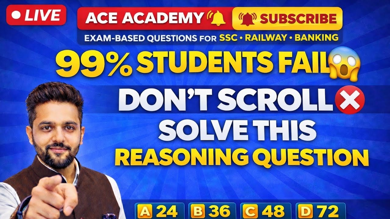 LIVE: Maths & Reasoning Mega Quiz | SSC, Banking, Railway, UPSC All Exam #viralshorts  #mathsquiz