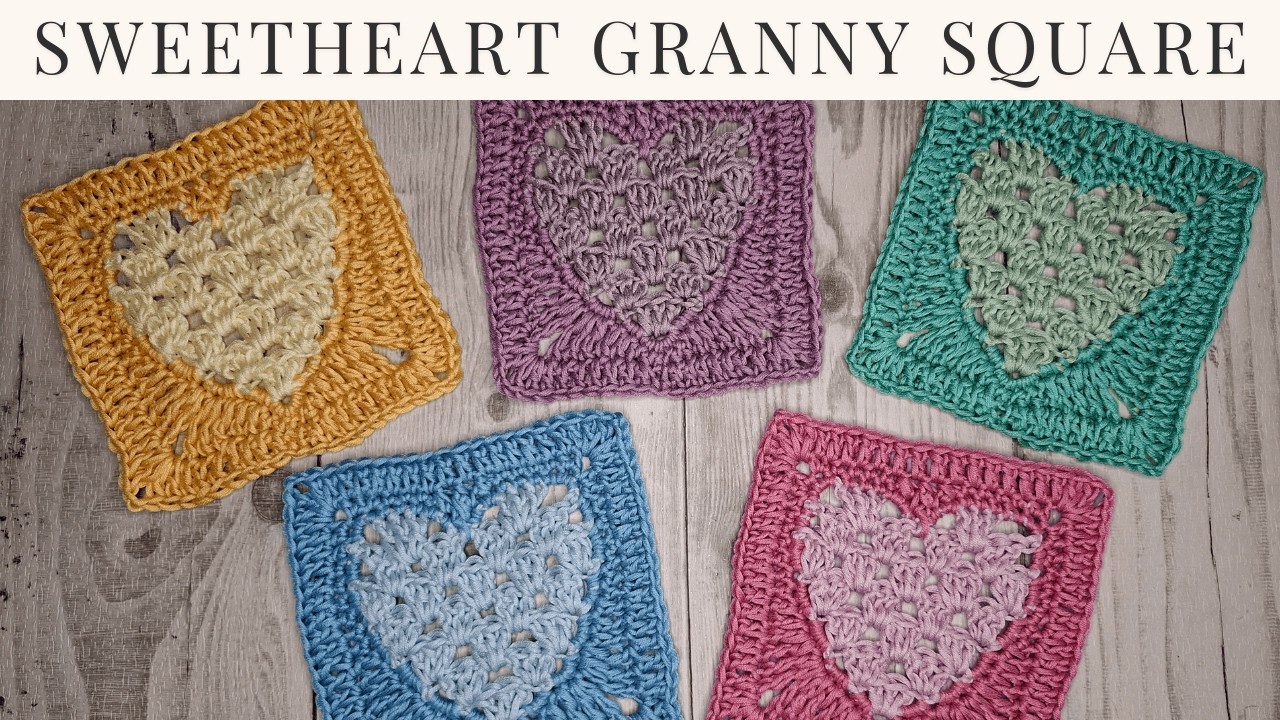 How to Crochet a Heart Granny Square | Beautiful Patchwork Design