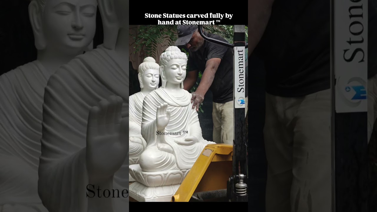 Hand Carved Buddha Stone Statues for Home Vastu Decor