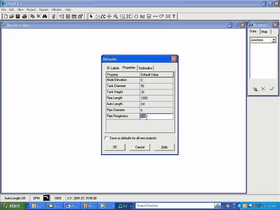 EPAnet Tutorial Section 1: Setting Up the Model