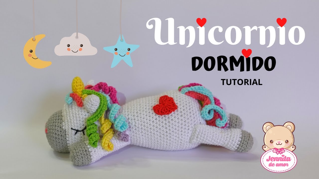 UNICORNIO DORMIDO Amigurumi Tutorial paso  a paso (Patrón en Descripción)