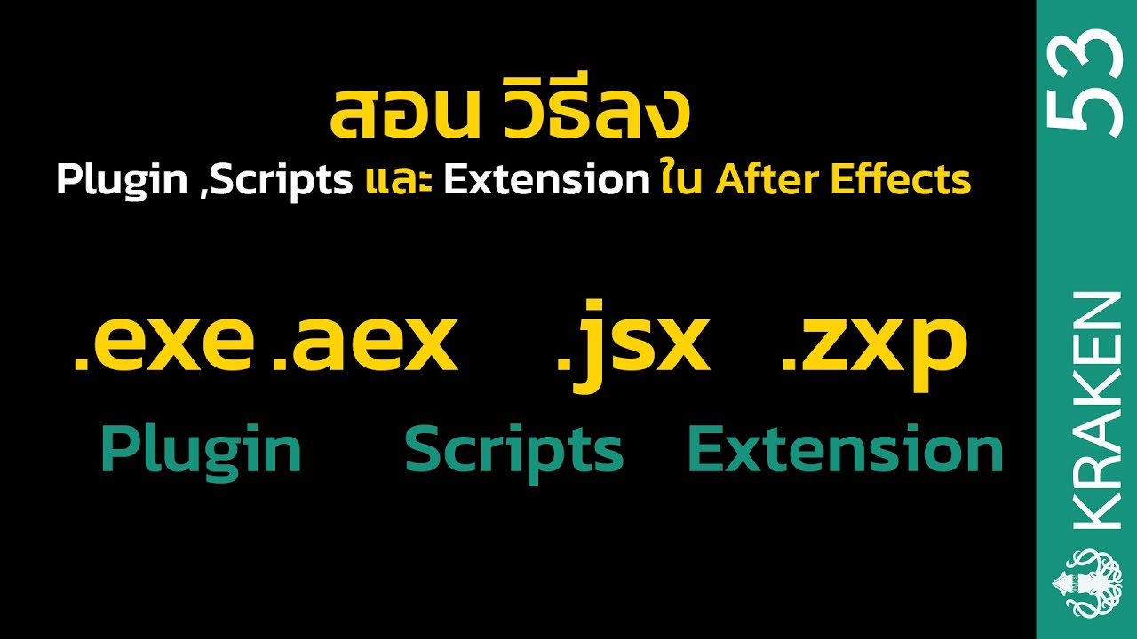 สอน วิธีลง Plugin Scripts และ Extension ใน After Effects