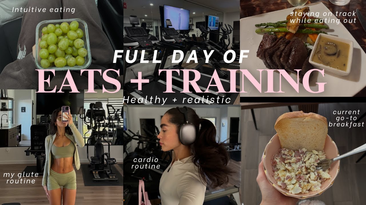 What i EAT in a day + my Glute & cardio routine