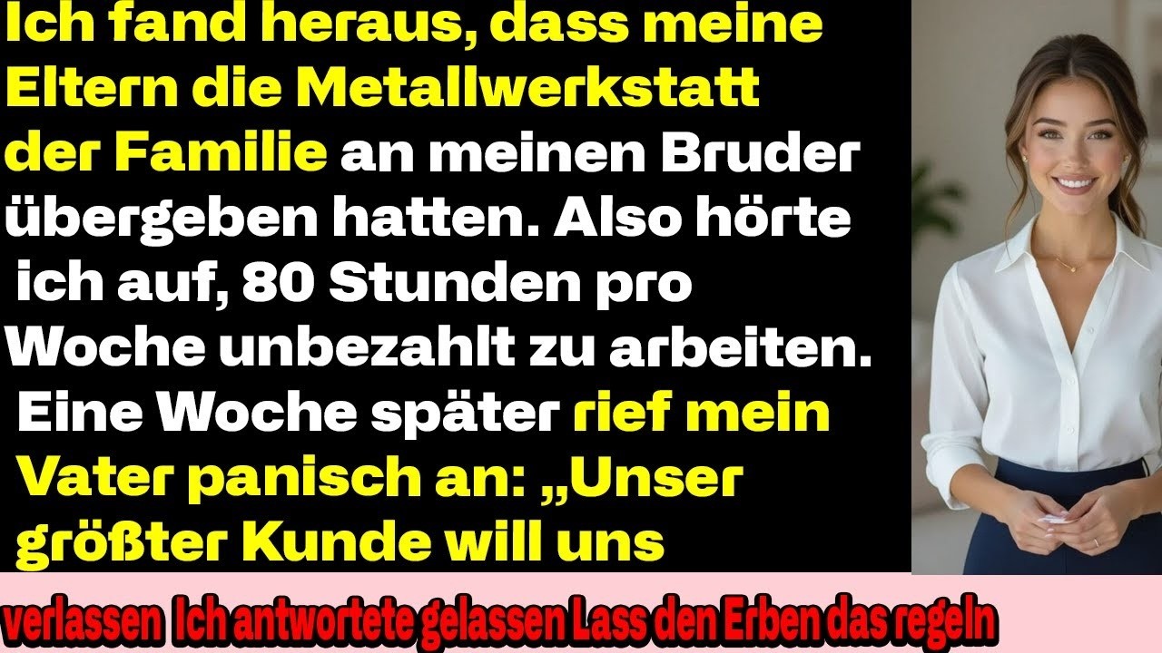 Meine Eltern gaben das Familienunternehmen meinem faulen Bruder – ich nahm Talent & Kunden mit