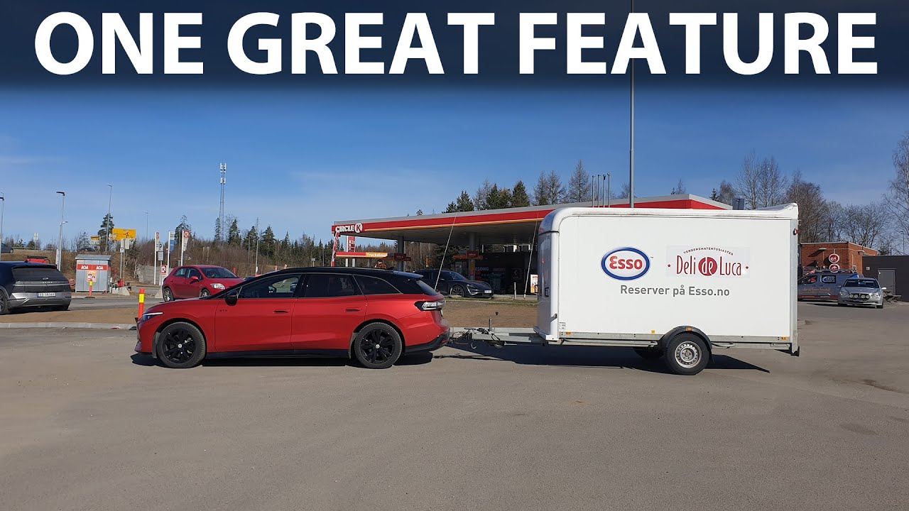 VW ID7 GTX Tourer 91 kWh range test with trailer