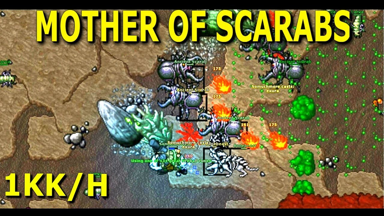 Tibia · Hunt Guide 2019 · MS/ED 80+ · 1KK/H AT 90 · Mother of Scarabs Lair (Solo Hunting)