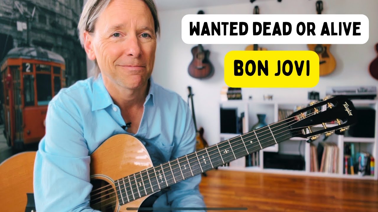How to play - “Wanted Dead or Alive” guitar lesson by Bon Jovi - TABS available!