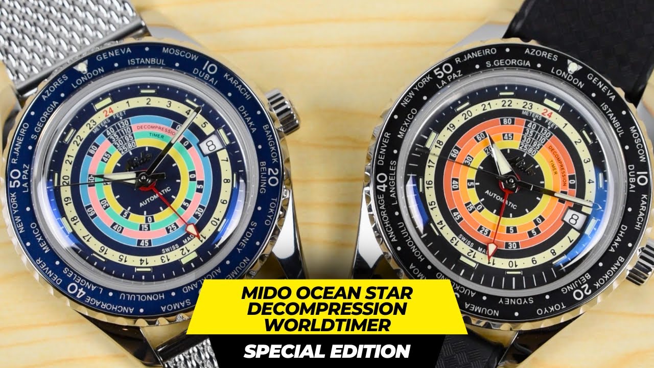 Closer Look: At The New Mido Ocean Star Decompression Worldtimer