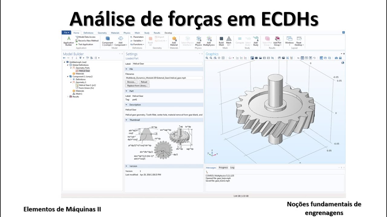 Fundamentos de engrenagens - Análise de forças em ECDHs