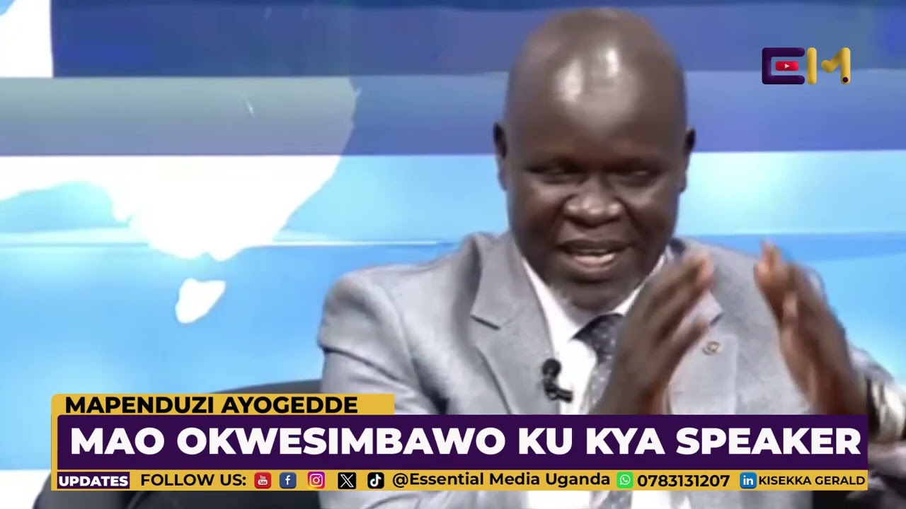 Hon Mapenduuzi Ayogedde Ku Kya Mao Okwesimbawo Ku Kifo Kya Speaker Wa Palamenti
