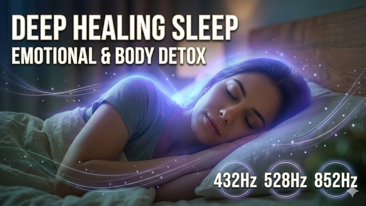 Deep Healing Sleep Music: 432Hz + 528Hz + 852Hz | Whole Body Regeneration & Emotional Detox