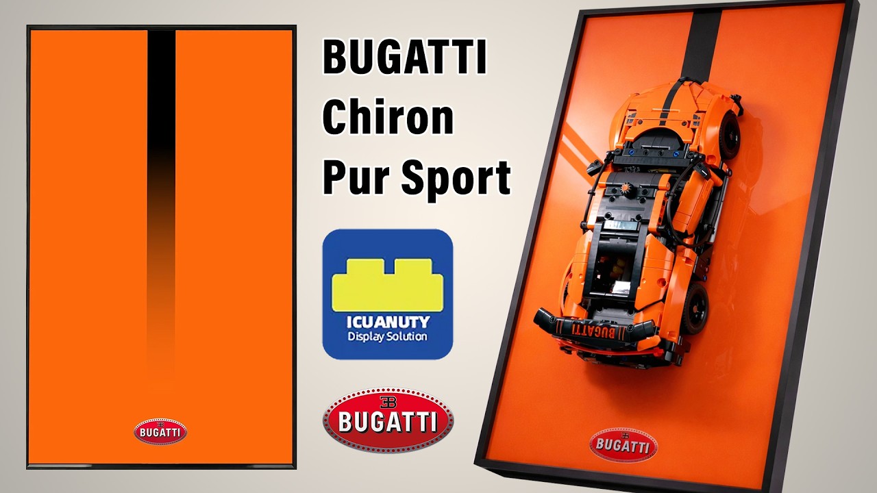 Tablica ekspozycyjna iCUANUTY dla LEGO Technic (42222) Bugatti Chiron Pur Sport Hypercar | Montaż