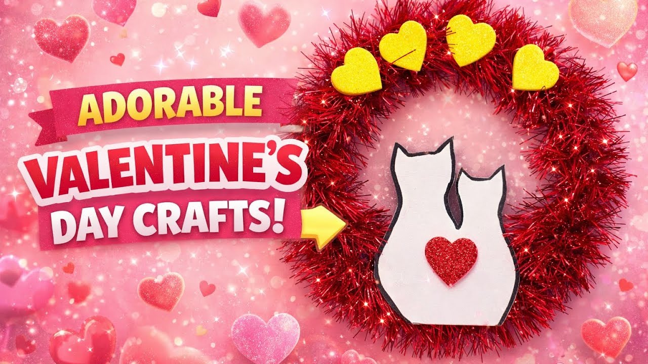 Romantic Valentine’s Day Cat Ring DIY – Easy Handmade Wall Decor #valentine