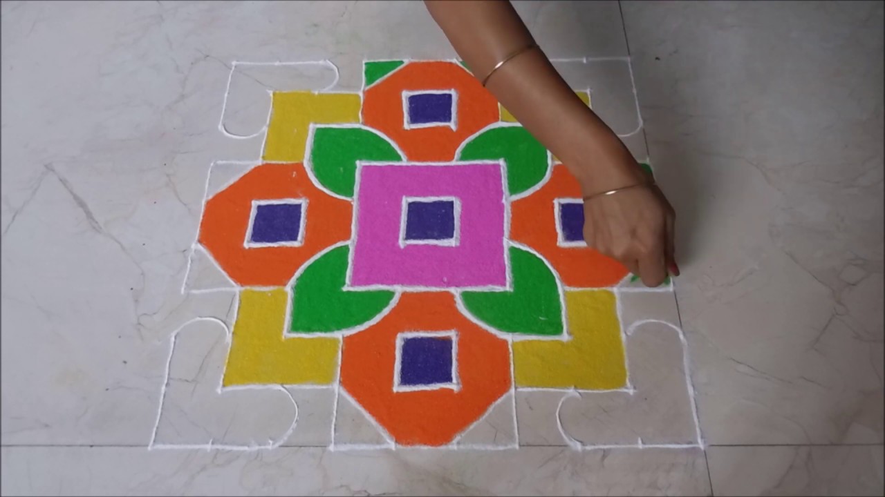 Rangoli With Dots 10To10 | Diwali special 10 dots rangoli | Dot Rangoli designs | Diwali kolam