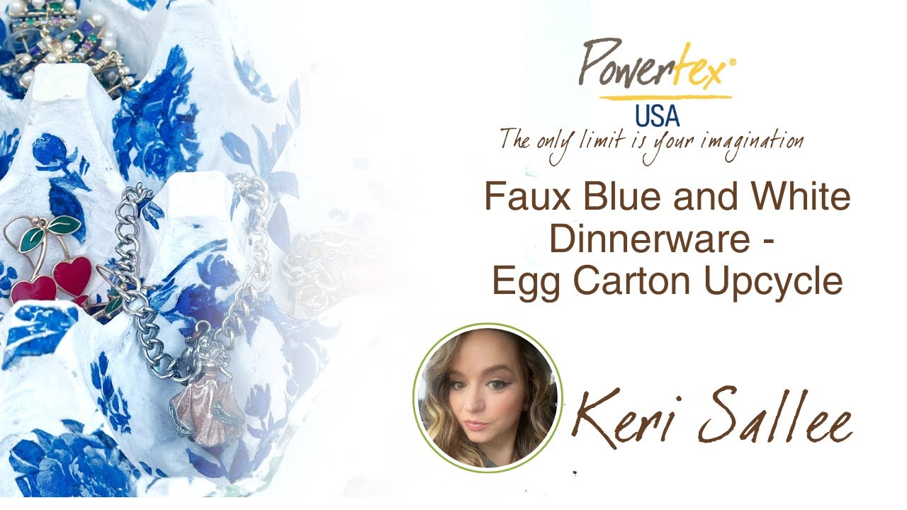 Faux White and Blue English Dinnerware with Powertex and an Egg Carton