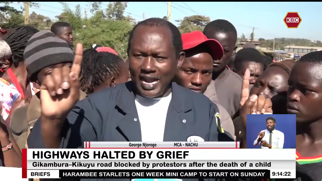 Gikambura–Kikuyu road blocked by protestors after the death of a child