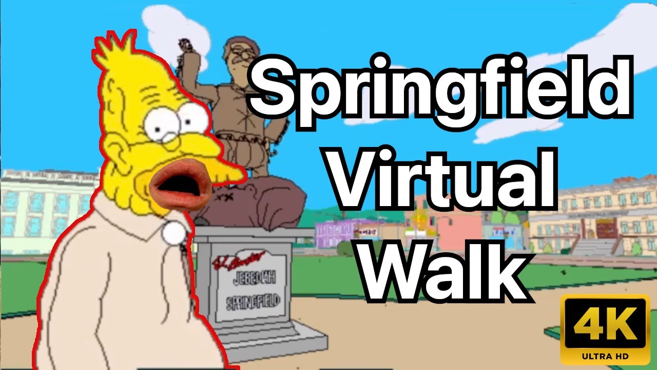 【4K】Springfield, USA - Virtual Walk - Slow TV - ASMR