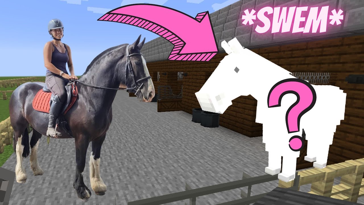 SPAWNING MY REAL LIFE HORSES AS SWEM HORSES ON MINECRAFT (EQUESTRIAN MINECRAFT MOD)