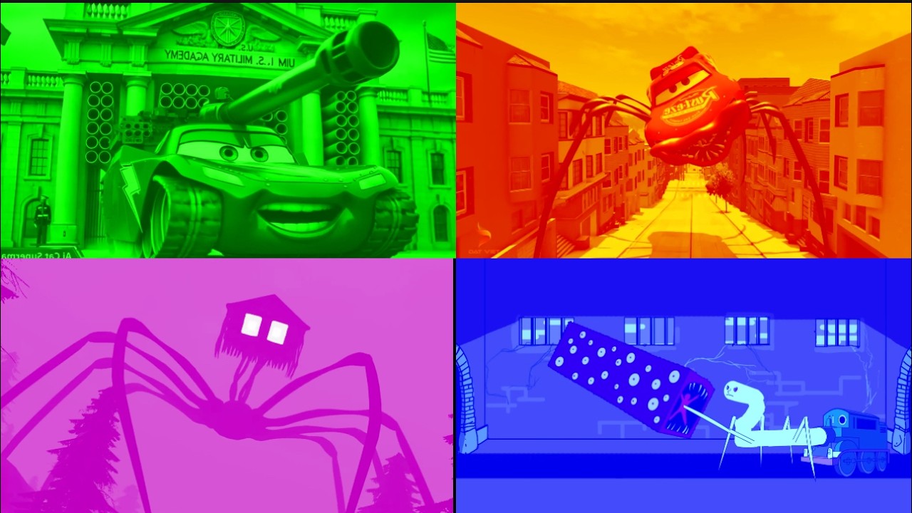 🚜 McQueen Tank🆚 ⚡McQueen Eater 🆚 🏠🕷️ House Head 🆚 🚆 Train Eater🎶CoffinDance Song #72
