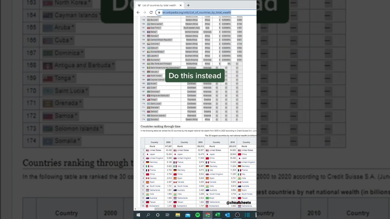 How to scrape web data #excel