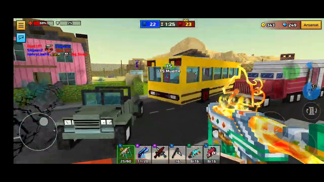 Jugando Pixel Gun 3D Partidas de lucha en equipos