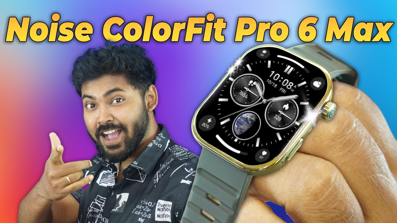 Noise ColorFit Pro 6 Max | Premium stainless steel build | 1.96 Amoled Display | Functional Crown