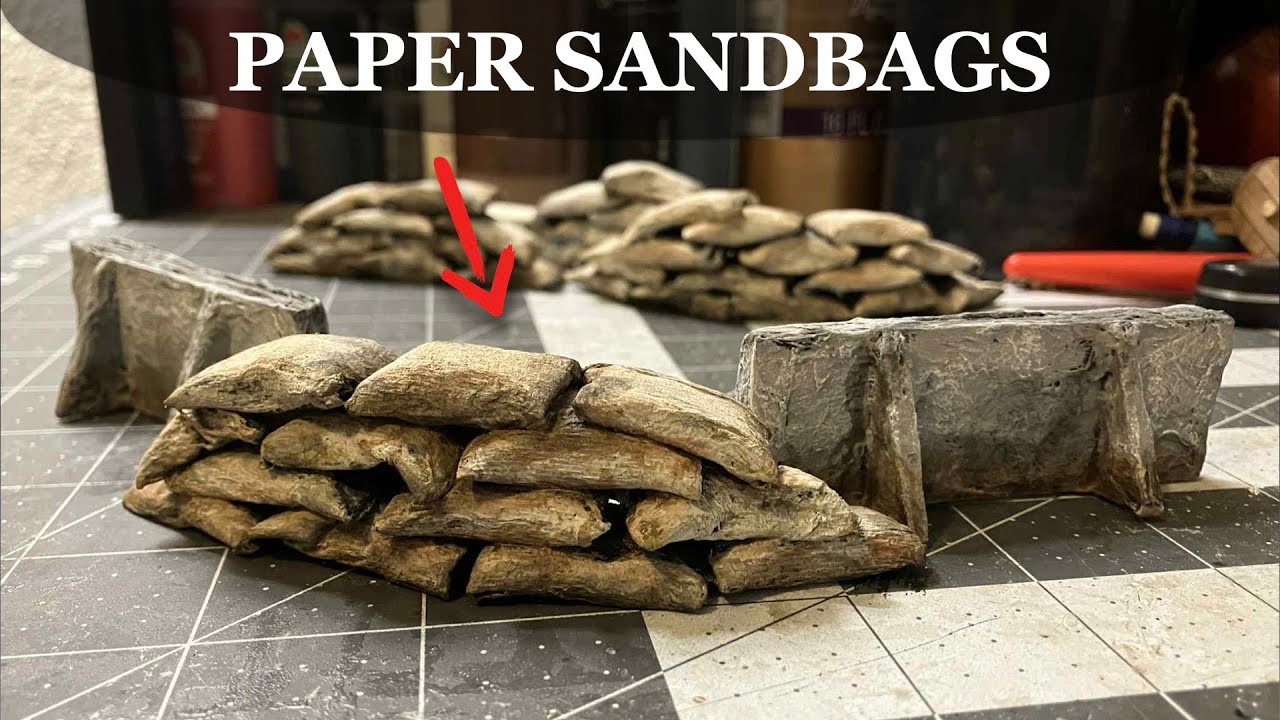 How to Make TRENCH SANDBAGS - Paper Craft Mini Terrain - Crusade in The Last War of Warhammer 40K
