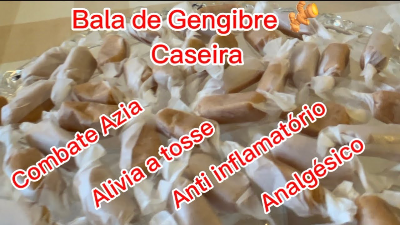 COMO FAZER BALA DE GENGIBRE 🫚 CASEIRA #facildefazer ALIVIA TOSSE 😷 @vomarliluiz107