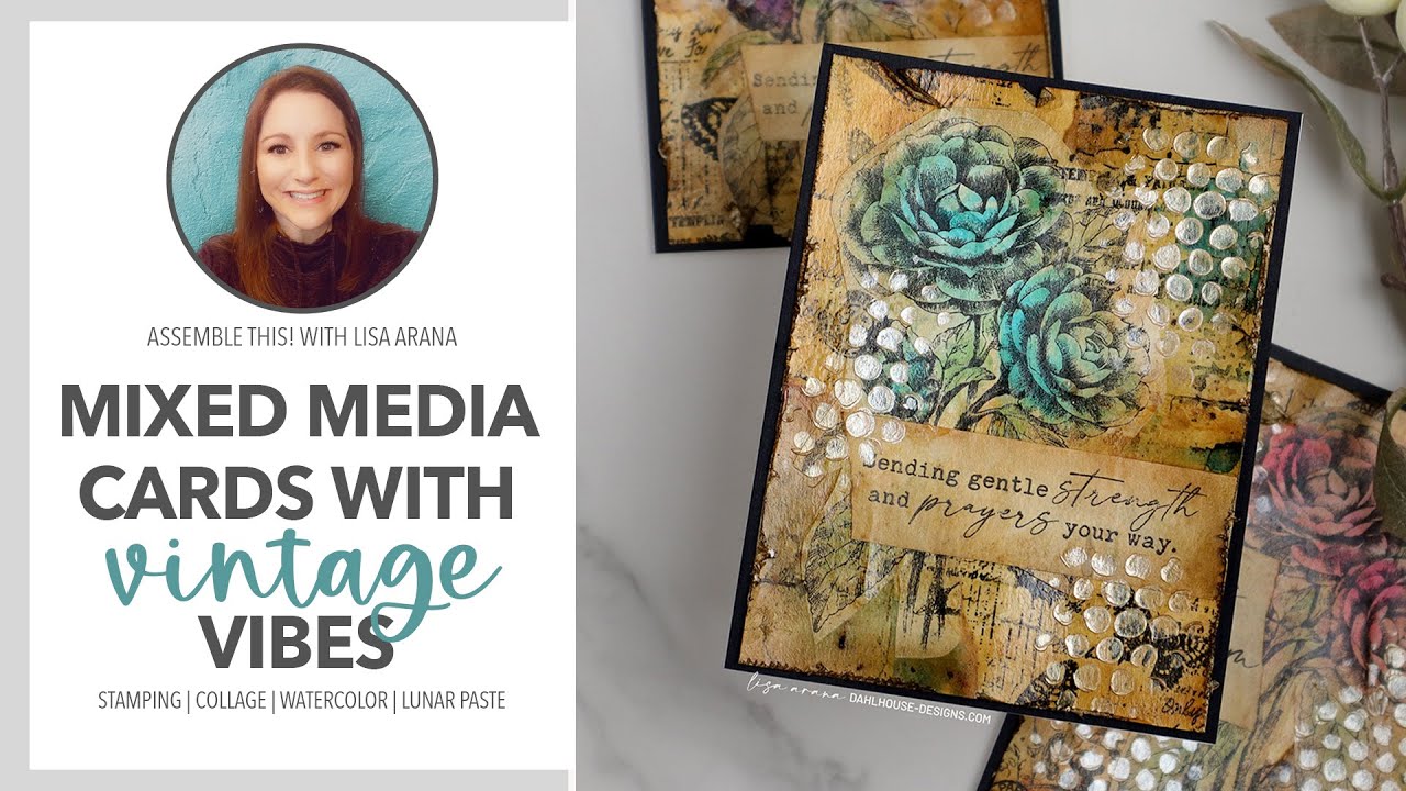 Mixed Media Cards with Vintage Vibes & Shimmer