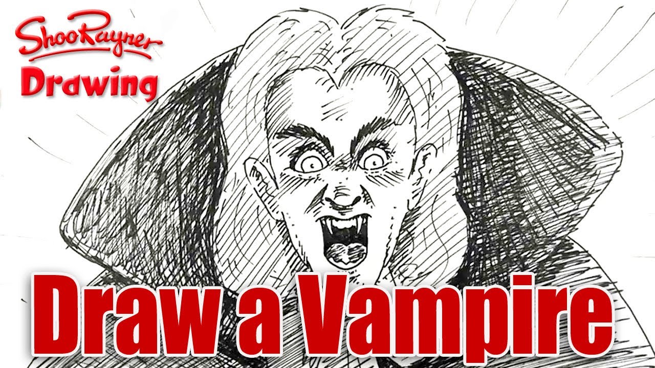 How to draw a Vampire for Halloween - spoken tutorial