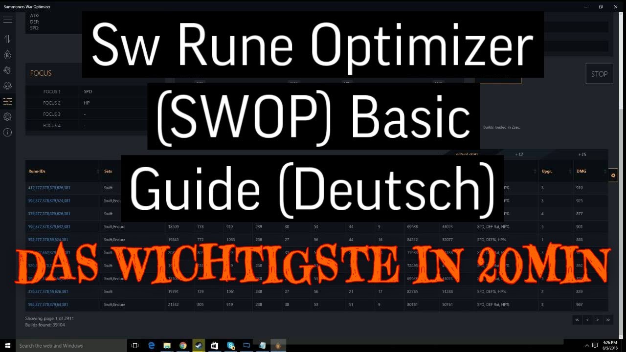Summoners War Optimizer Basic Guide [Deutsch]