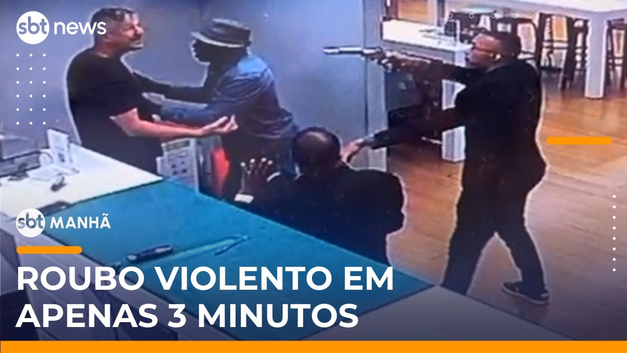 Criminosos roubam quase R$ 103 mil em celulares e relógios de loja em shopping | #SBTManha