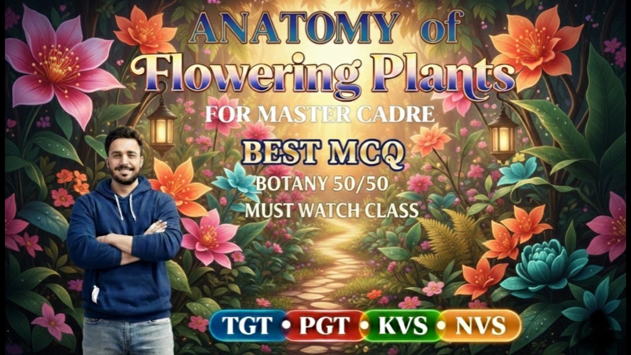 BEST MCQ I ANATOMY OF FLOWERING PLANTS FOR MASTER CADRE AND LECTURER CADRE TGT PGT NVS BY GOURAV SIR
