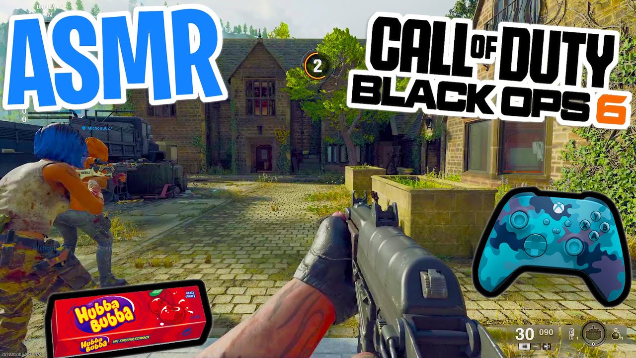 ASMR Gaming 😴 Call of Duty Black Ops 6 Relaxing Gum Chewing 🎮🎧 Xbox Controller Sounds + Whispering 💤
